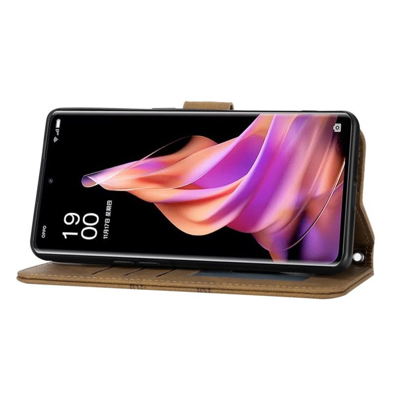 Kožený Kryt Oppo Reno 13 5g Dvojitý Vlys S Popruhem