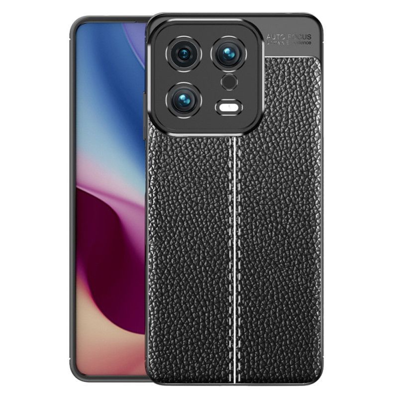 Kryt Na Xiaomi 13 Efekt Kůže Litchi S Dvojitou Linií