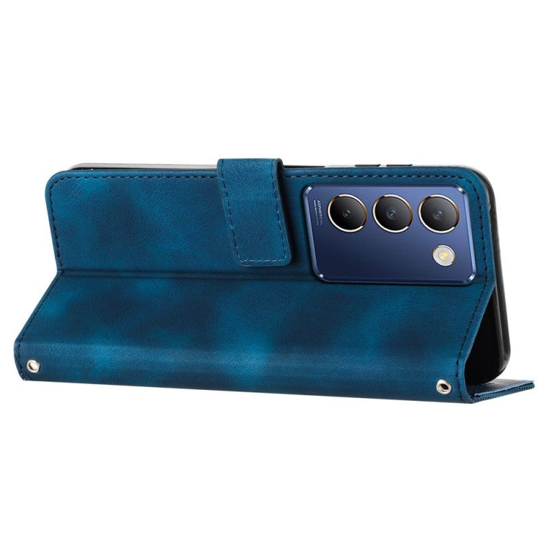 Kožený Kryt Vivo V40 Se 5g Trojúhelníkové Vzory Řemínků