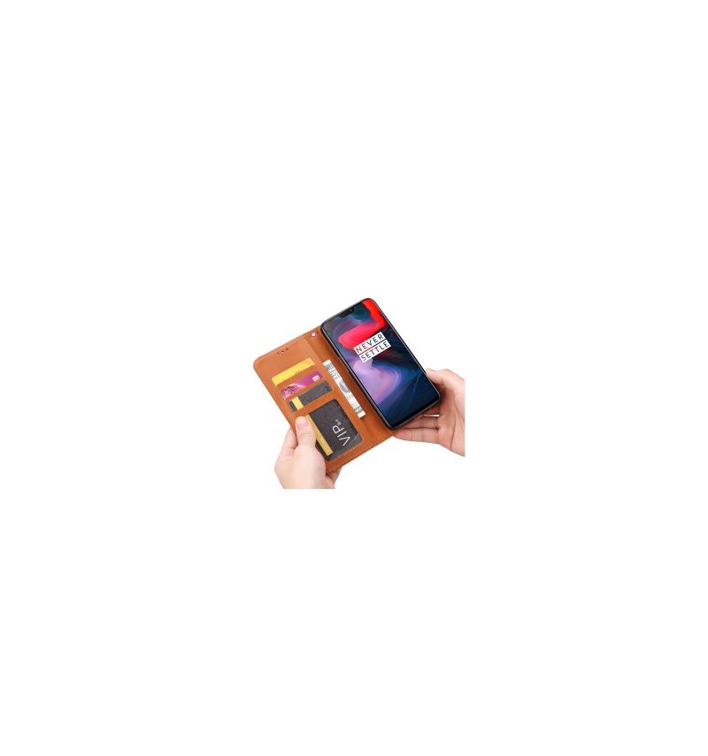 Flipové Pouzdro Na OnePlus 6 Peněženkové Pouzdro Kožené Pouzdro Na Stojan