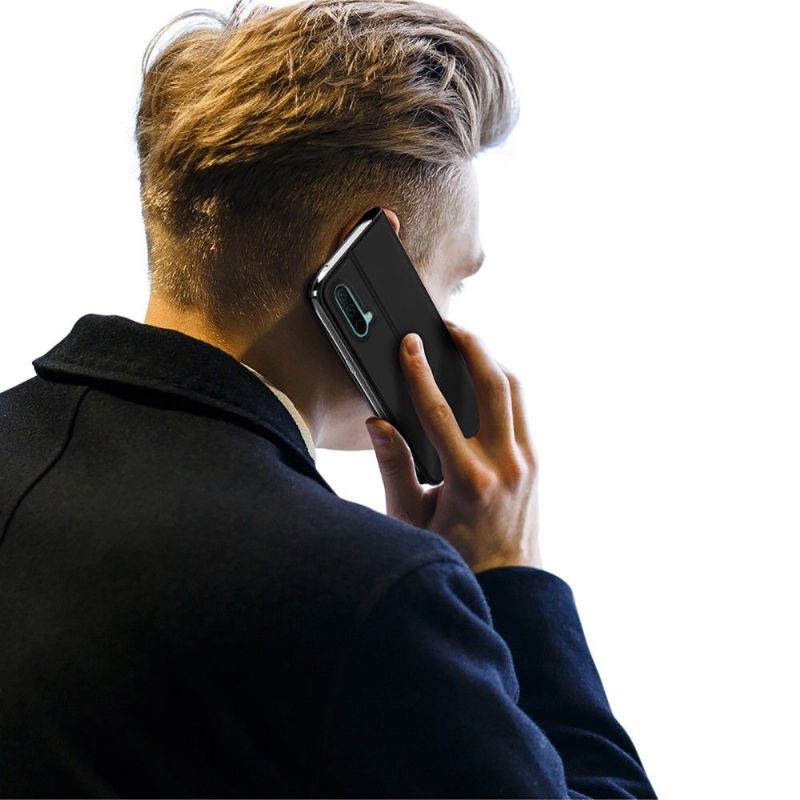 Kožené Pouzdro Folio Na OnePlus Nord CE 5G Obchodní Saténový Efekt