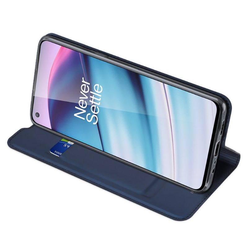 Kožené Pouzdro Folio Na OnePlus Nord CE 5G Obchodní Saténový Efekt