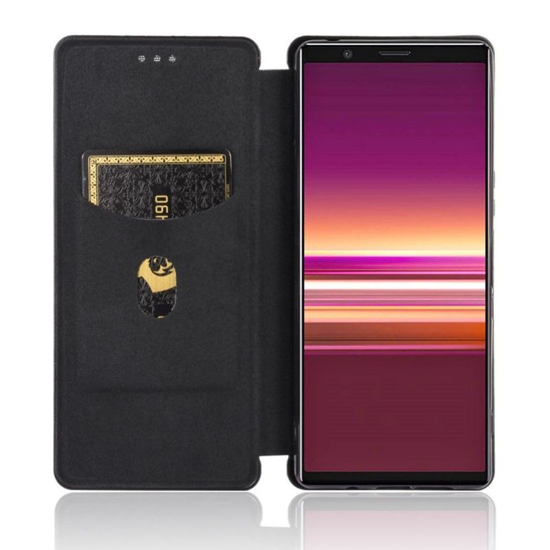 Flipové Pouzdro Na Sony Xperia 5 II Efekt Uhlíkových Vláken