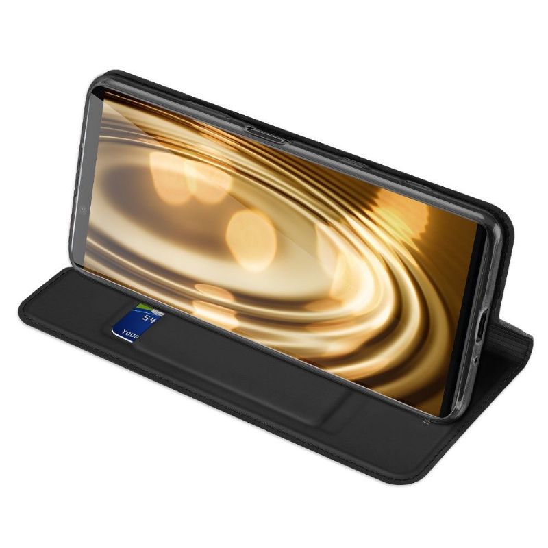 Kožené Pouzdro Folio Na Sony Xperia 5 II Obchodní Saténový Efekt