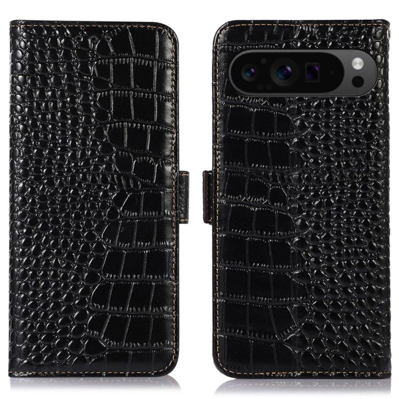 Kožený Kryt Google Pixel 9 Pro Xl Krokodýlí Kůže