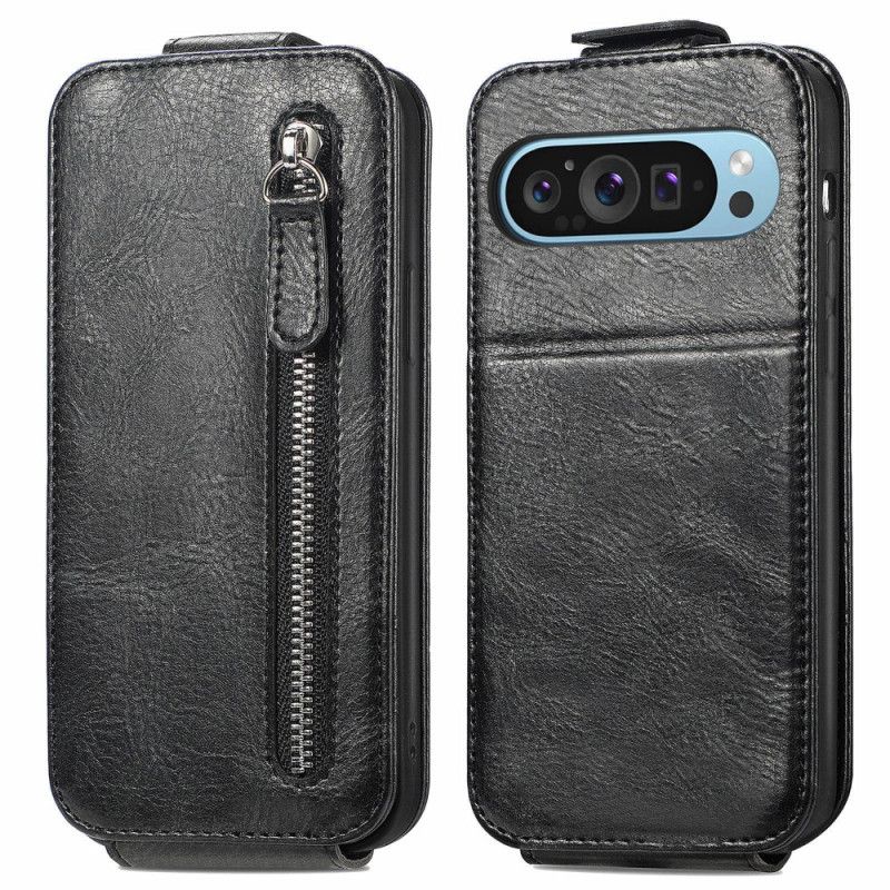 Kožený Kryt Na Google Pixel 9 Pro Xl Svislá Kapsa Na Zip
