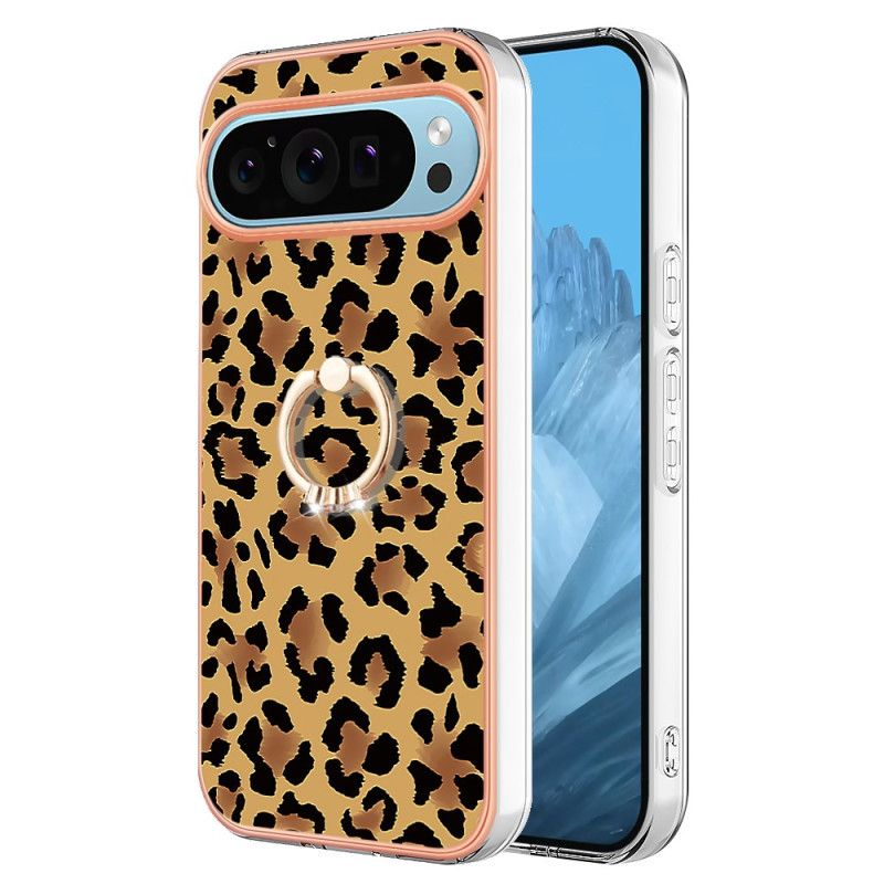 Kryt Google Pixel 9 Pro Xl Kryty Na Mobil Držák Prstenu S Leopardím Vzorem