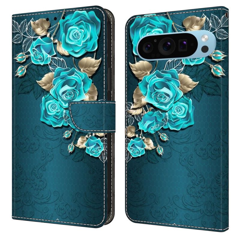 Peněženková Pouzdra Google Pixel 9 Pro Xl Modré Růže