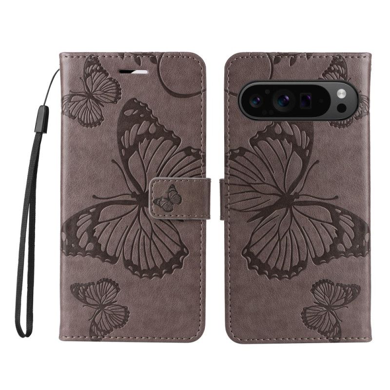 Peněženková Pouzdra Google Pixel 9 Pro Xl Obří Motýli S Popruhem
