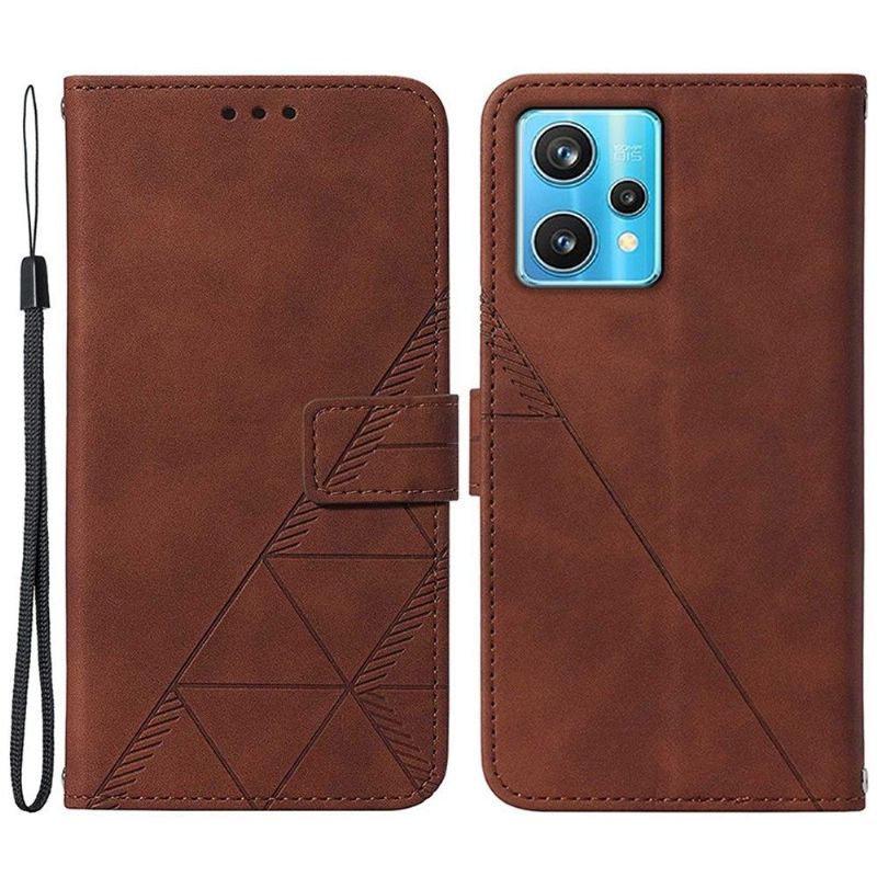 Flipové Pouzdro Na Realme 9 Pro Plus Kožený Efekt Geometrického Designu