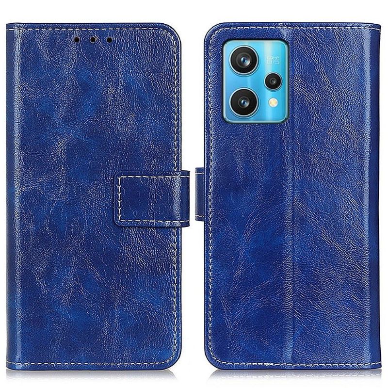 Kožené Pouzdro Na Realme 9 Pro Plus Prošívání S Luxusním Koženým Efektem