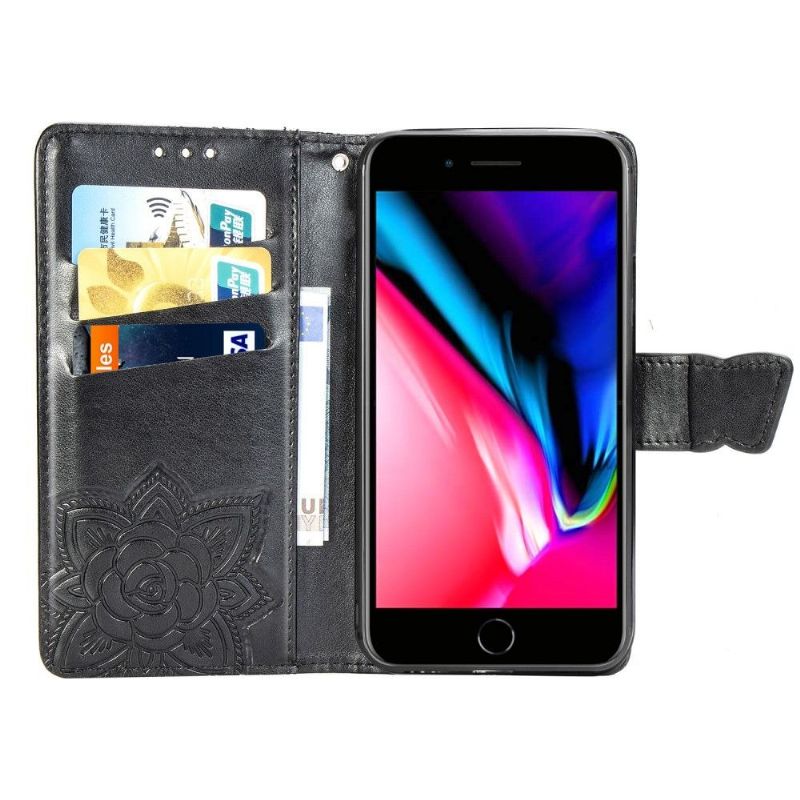 Flipové Pouzdro Na iPhone SE 2022 Reliéfní Motýl
