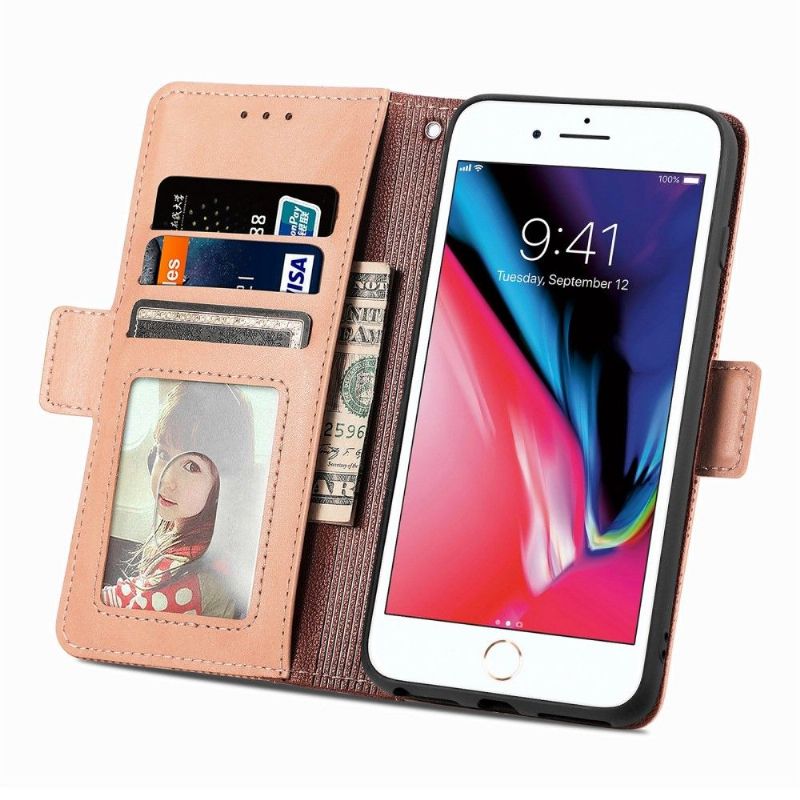 Flipové Pouzdro Na iPhone SE 2022 Umělá Kůže S Dírkami