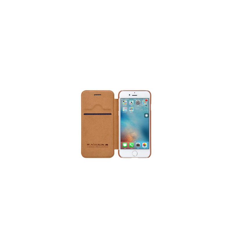 Flipové Pouzdro Na iPhone SE 2022 Řada Qin Nillkin Faux Leather - Havana