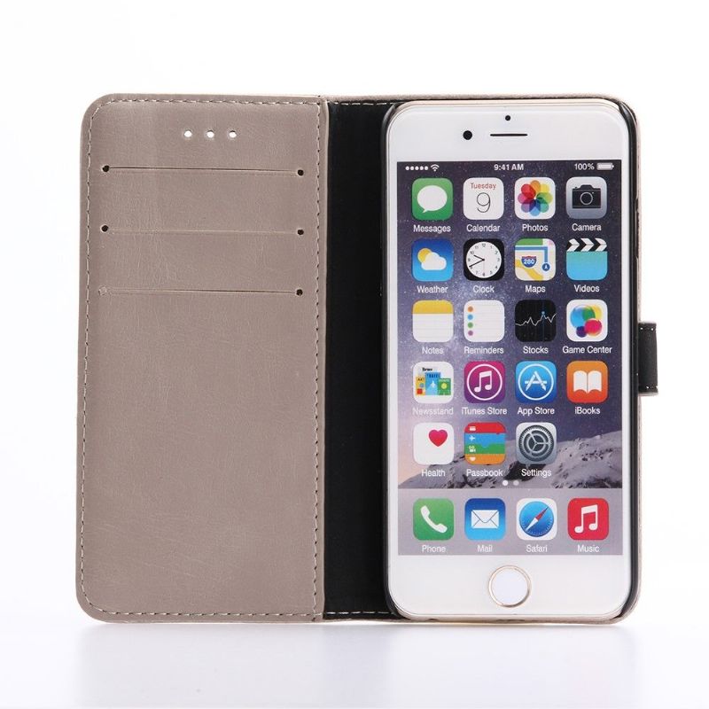 Kožené Pouzdro Folio Na iPhone SE 2022 Flipové Pouzdro Retro Kožený Efekt