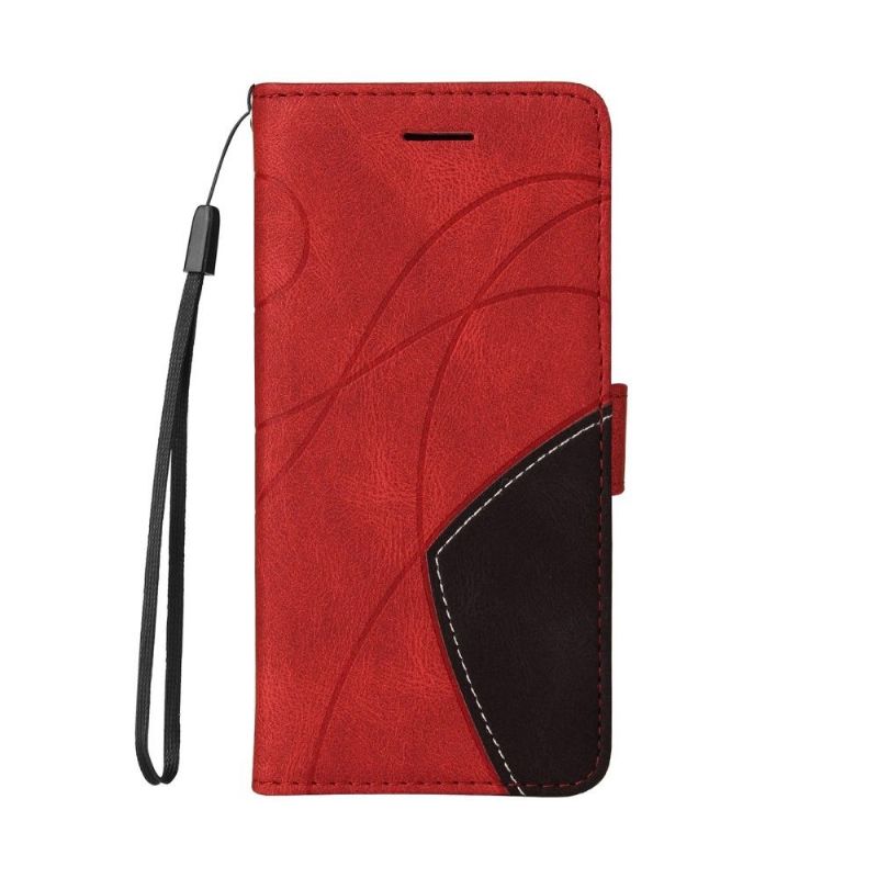 Kožené Pouzdro Na iPhone SE 2022 Dvoubarevné Umělecké