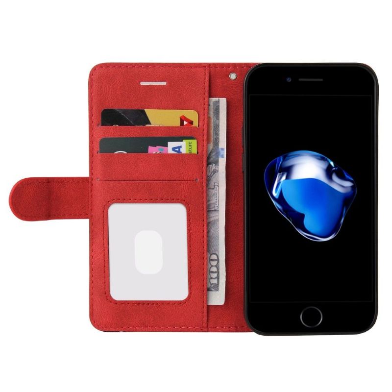 Kožené Pouzdro Na iPhone SE 2022 Dvoubarevné Umělecké