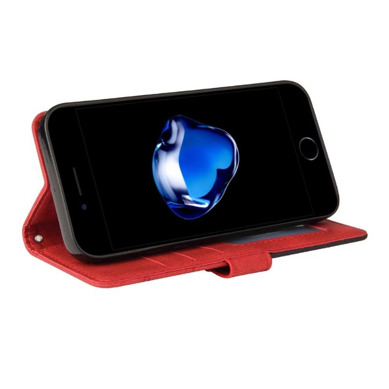 Kožené Pouzdro Na iPhone SE 2022 Dvoubarevné Umělecké