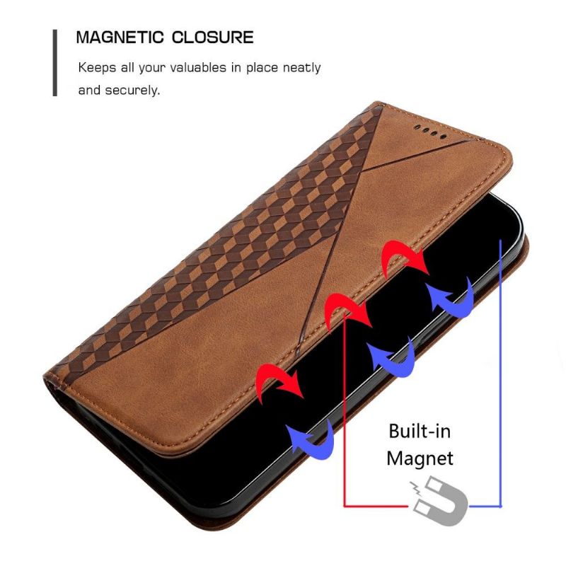 Kožené Pouzdro Na iPhone SE 2022 Geometrie Krychle