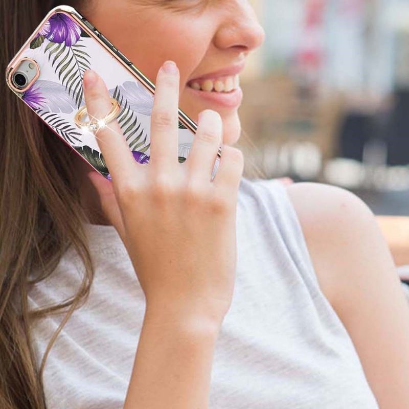 Kryty Na Mobil Na iPhone SE 2022 Exotické Květiny S Prstenem