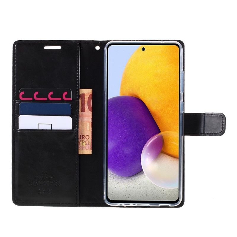 Flipové Pouzdro Na Samsung Galaxy A72 4G / A72 5G Efekt Kůže Merkur Blue Moon
