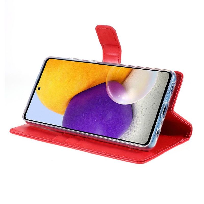 Flipové Pouzdro Na Samsung Galaxy A72 4G / A72 5G Efekt Kůže Merkur Blue Moon