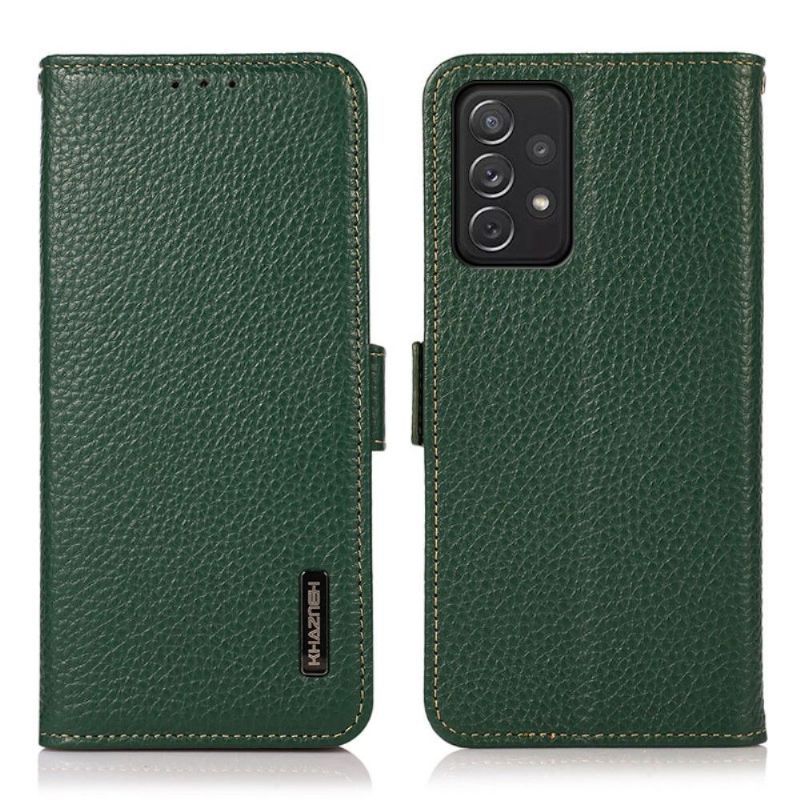 Flipové Pouzdro Na Samsung Galaxy A72 4G / A72 5G Khazneh Zrnitá Lesklá Kůže