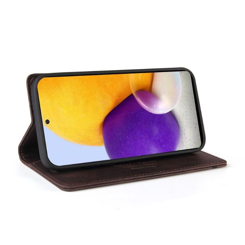 Flipové Pouzdro Na Samsung Galaxy A72 4G / A72 5G Klasická Retro Umělá Kůže