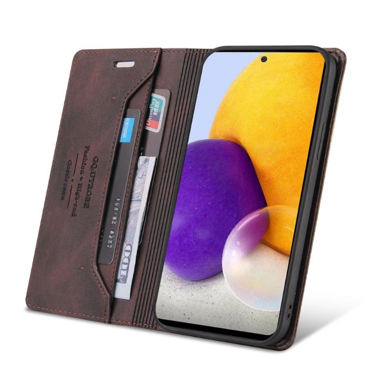 Flipové Pouzdro Na Samsung Galaxy A72 4G / A72 5G Klasická Retro Umělá Kůže