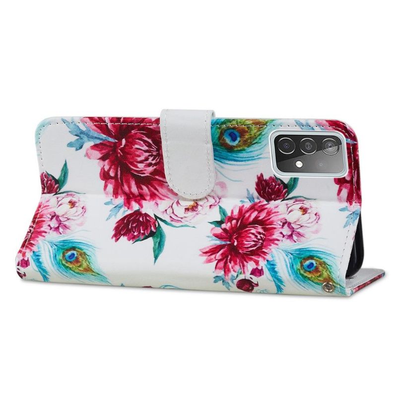 Flipové Pouzdro Na Samsung Galaxy A72 4G / A72 5G Paví Květ