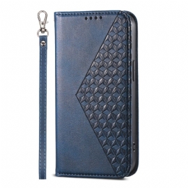 Kožené Pouzdro Folio Xiaomi 14 Pro 3d Diamanty S Páskem