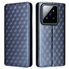 Kožené Pouzdro Folio Xiaomi 14 Pro 3d Kostky