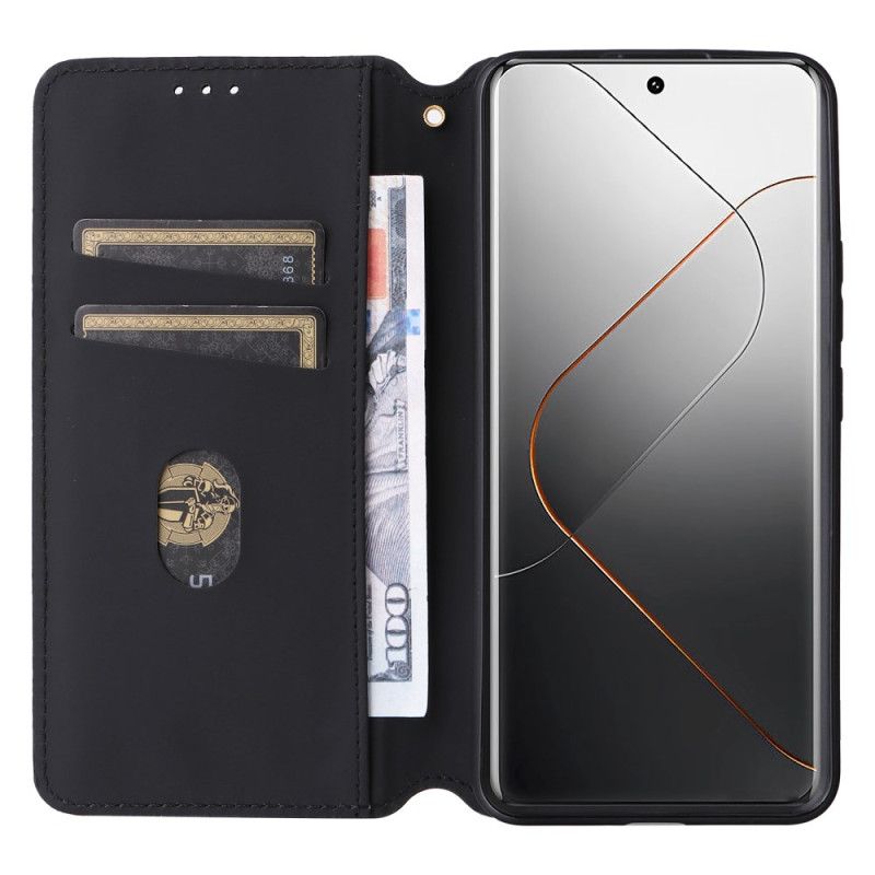 Kožené Pouzdro Folio Xiaomi 14 Pro 3d Kostky