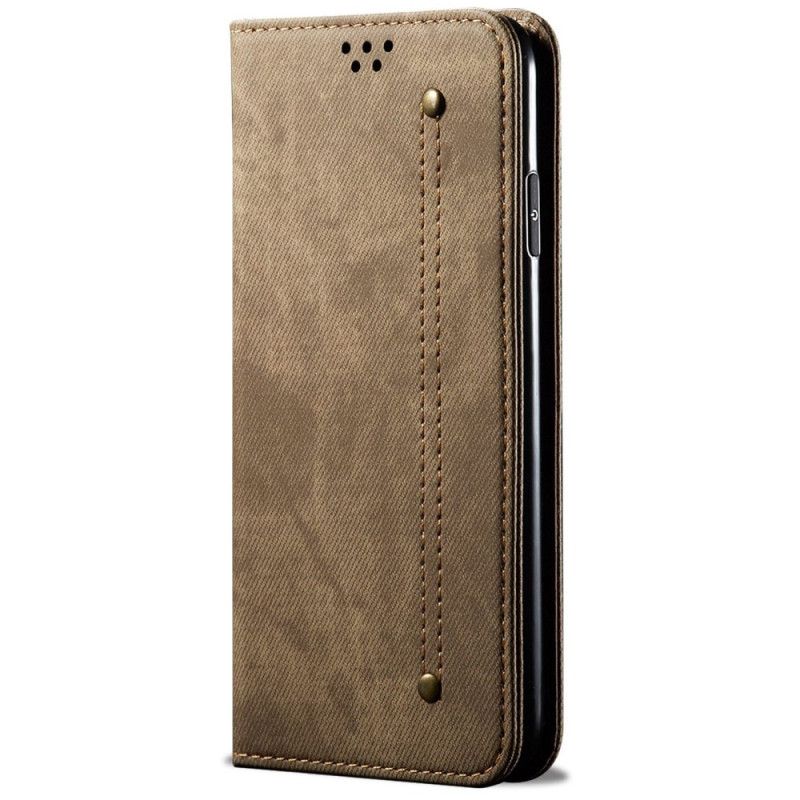 Kožené Pouzdro Folio Xiaomi 14 Pro Džínová Tkanina