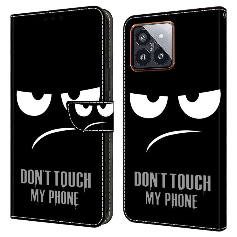 Kožený Kryt Na Xiaomi 14 Pro Nedotýkejte Se Mého Telefonu