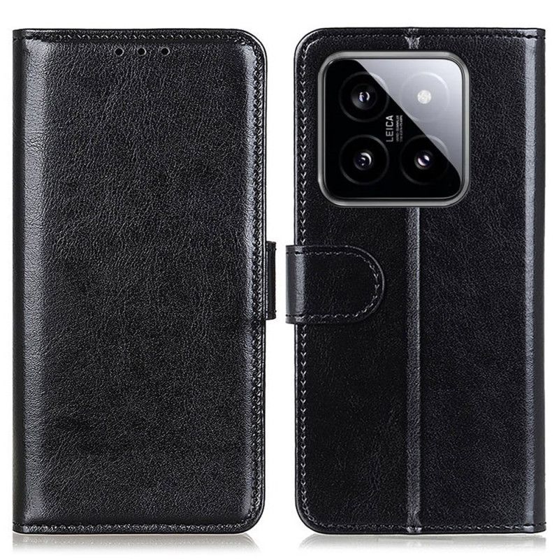 Kožený Kryt Na Xiaomi 14 Pro Umělá Lakovaná Kůže