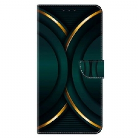 Kožený Kryt Na Xiaomi 14 Pro Zlatý Obrys