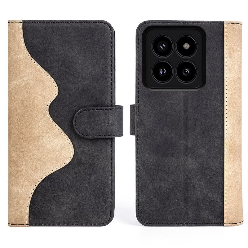 Kožený Kryt Xiaomi 14 Pro Dvoubarevné Provedení