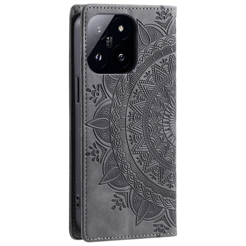 Kožený Kryt Xiaomi 14 Pro Efekt Mandala Suede