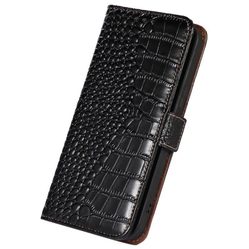 Kožený Kryt Xiaomi 14 Pro Krokodýlí Textura S Rfid Blokováním