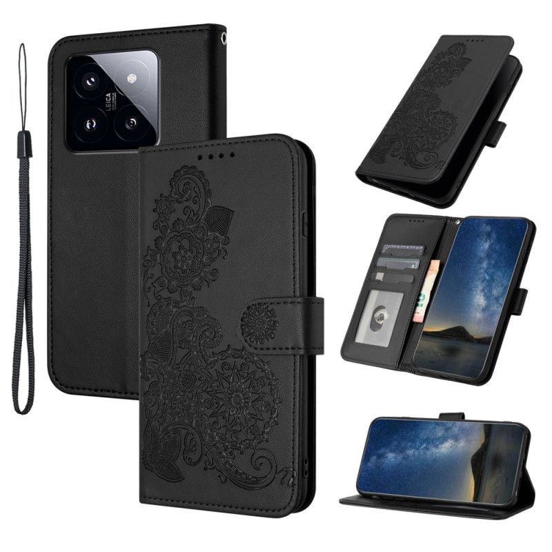 Kožený Kryt Xiaomi 14 Pro Slunečnicový Vzor