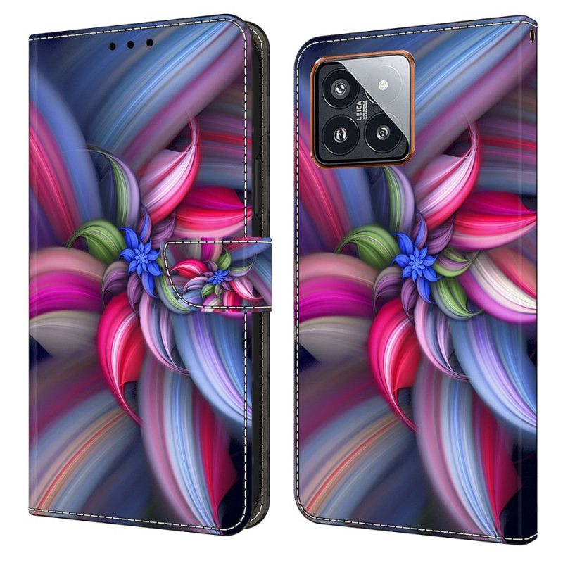 Peněženková Pouzdra Xiaomi 14 Pro Kryty Na Mobil Barevné Květiny