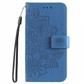 Peněženková Pouzdra Xiaomi 14 Pro Kryty Na Mobil Květinový Vzor S Páskem