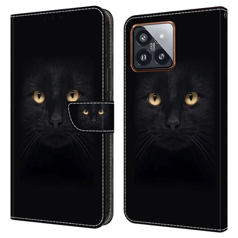 Peněženková Pouzdra Xiaomi 14 Pro Kryty Na Mobil Černá Kočka