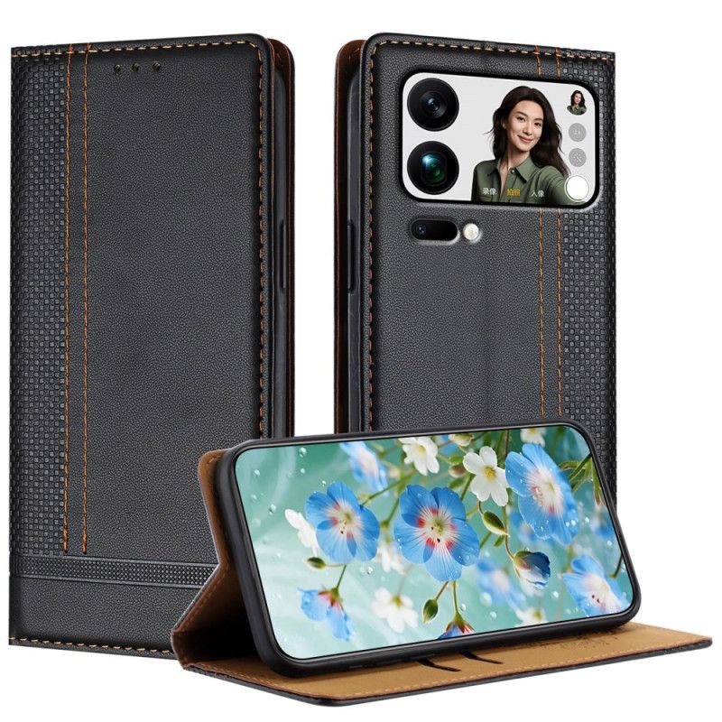 Kožené Pouzdro Folio Xiaomi 17 Pro Max Prošívání