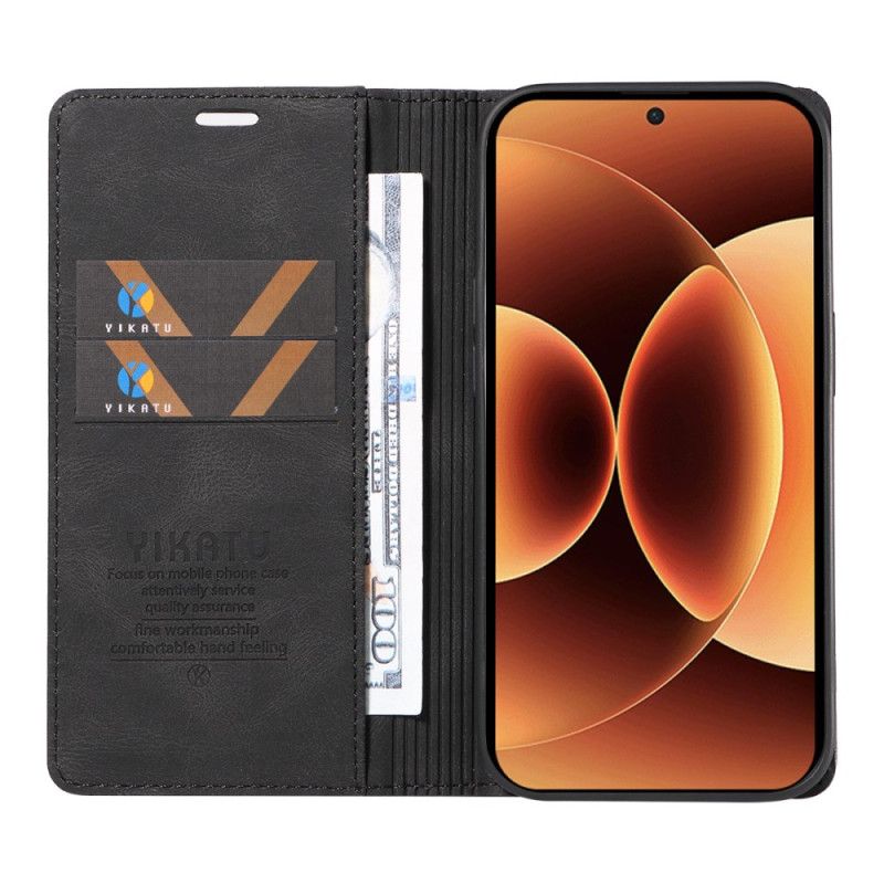 Kožené Pouzdro Folio Xiaomi 17 Pro Max Semišový Efekt Yikatu
