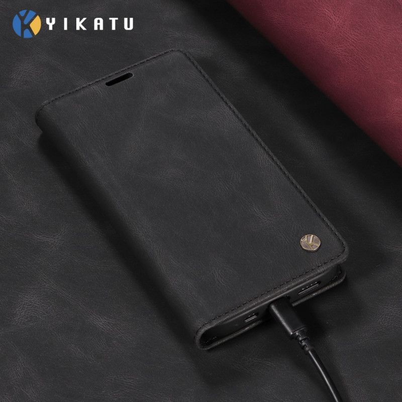 Kožené Pouzdro Folio Xiaomi 17 Pro Max Semišový Efekt Yikatu