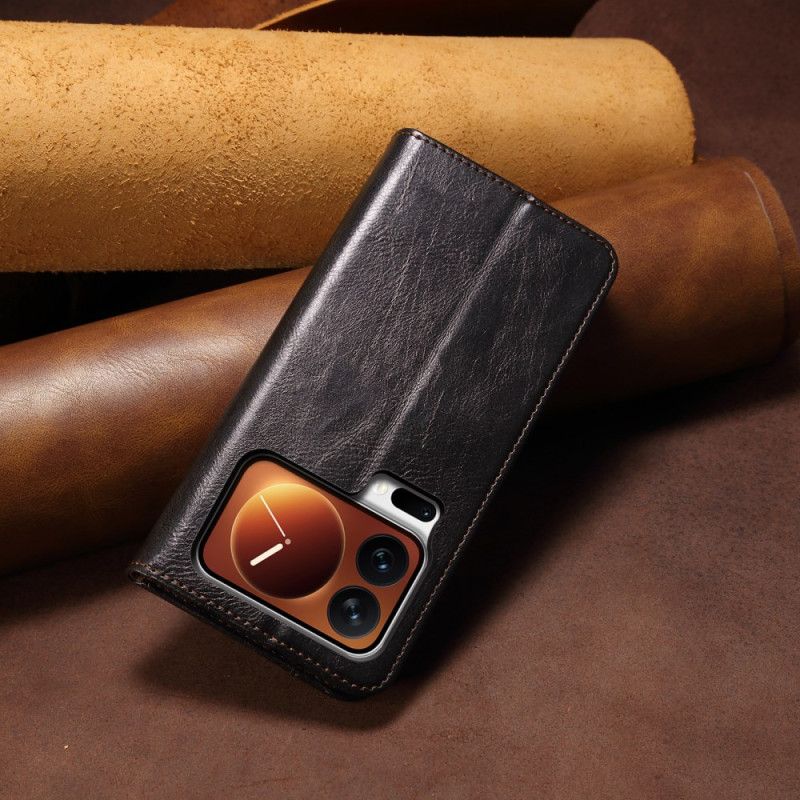 Kožené Pouzdro Folio Xiaomi 17 Pro Max Voskovaná Umělá Kůže