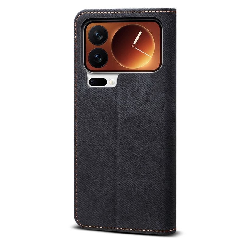 Kožené Pouzdro Xiaomi 17 Pro Max Kryty Na Mobil Textura Džínové Látky