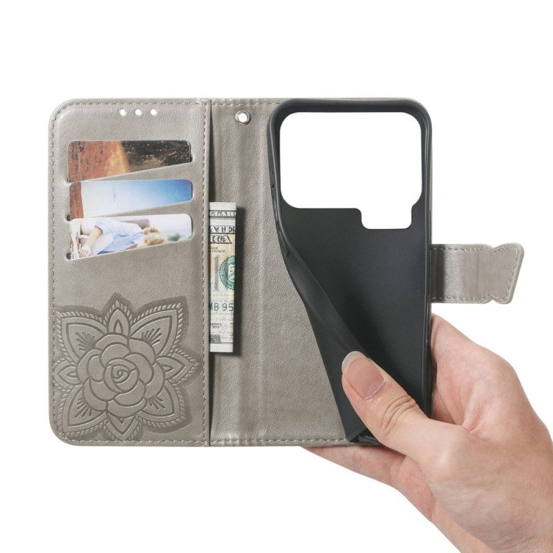 Kožený Kryt Na Xiaomi 17 Pro Max Motýl A Kamínky